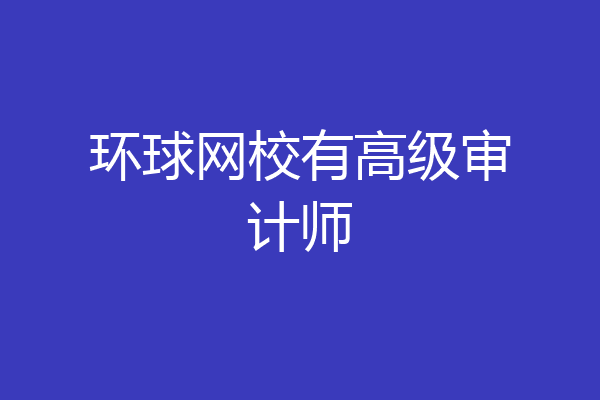 环球网校有高级审计师