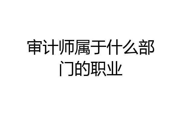 审计师属于什么部门的职业