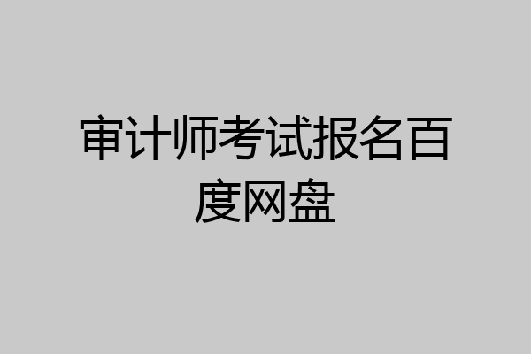 审计师考试报名百度网盘