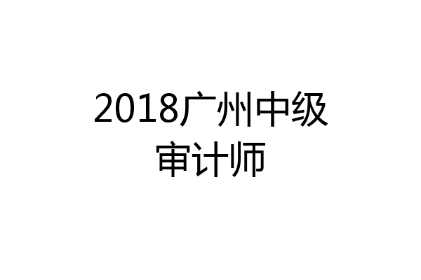 2018广州中级审计师