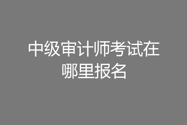 中级审计师考试在哪里报名