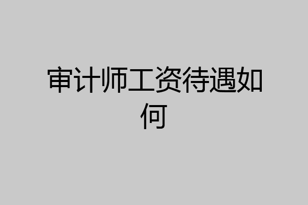 审计师工资待遇如何