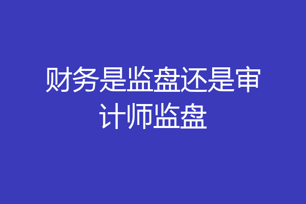 财务是监盘还是审计师监盘