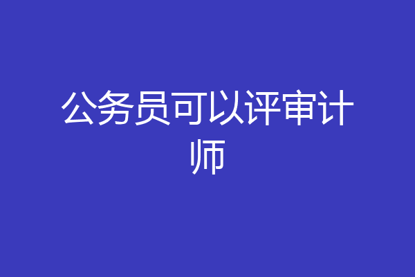 公务员可以评审计师
