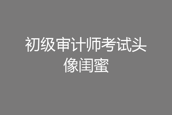 初级审计师考试头像闺蜜