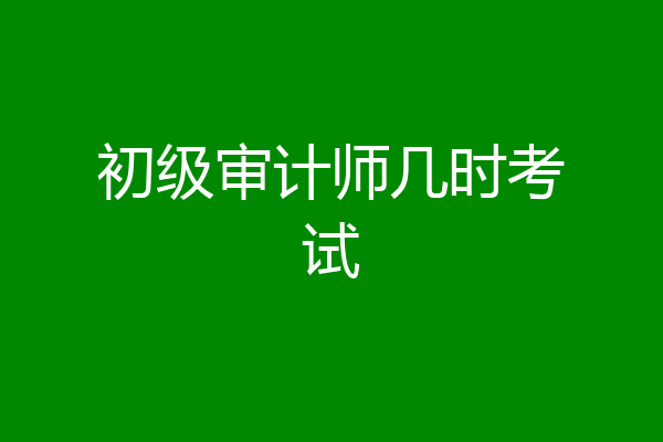 初级审计师几时考试
