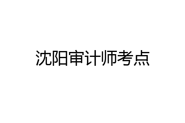 沈阳审计师考点