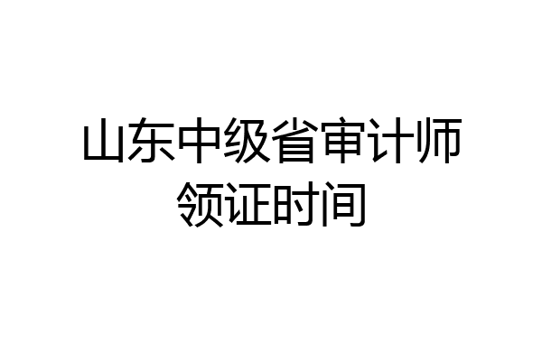 山东中级省审计师领证时间