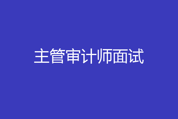 主管审计师面试