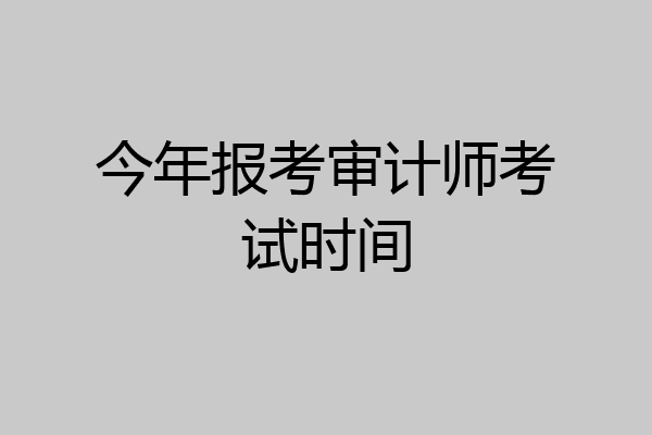 今年报考审计师考试时间
