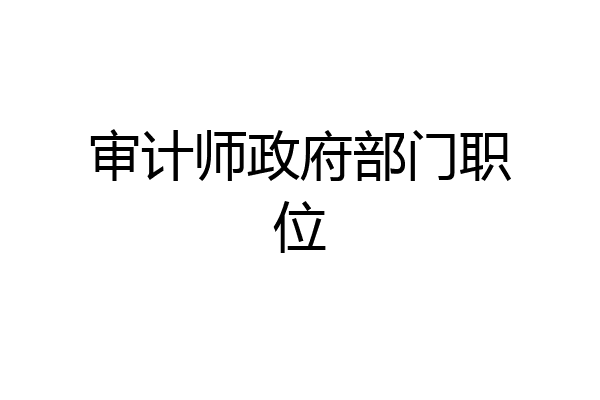 审计师政府部门职位