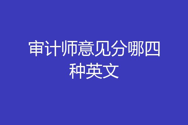 审计师意见分哪四种英文