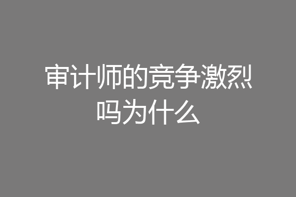 审计师的竞争激烈吗为什么