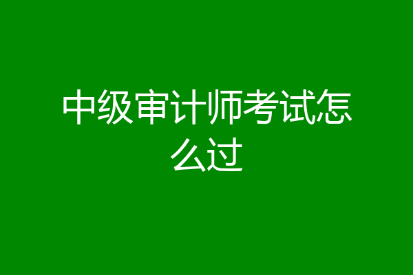 中级审计师考试怎么过