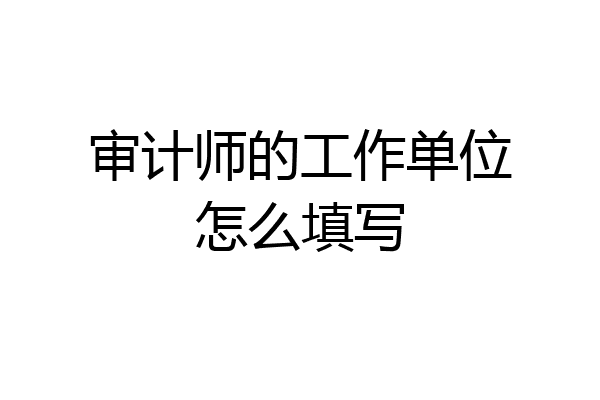 审计师的工作单位怎么填写