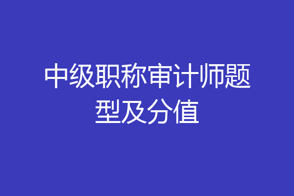 中级职称审计师题型及分值