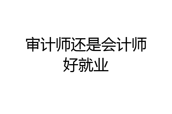 审计师还是会计师好就业
