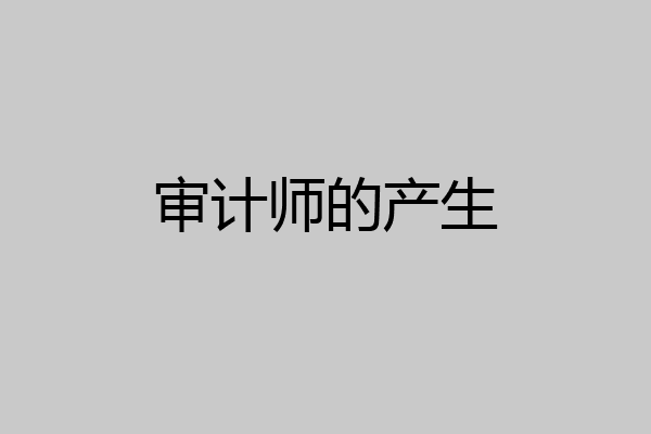 审计师的产生