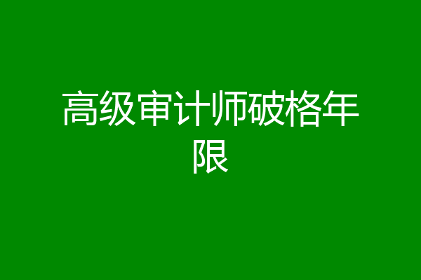 高级审计师破格年限