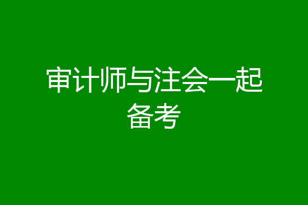 审计师与注会一起备考