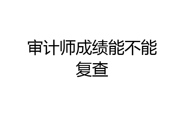 审计师成绩能不能复查