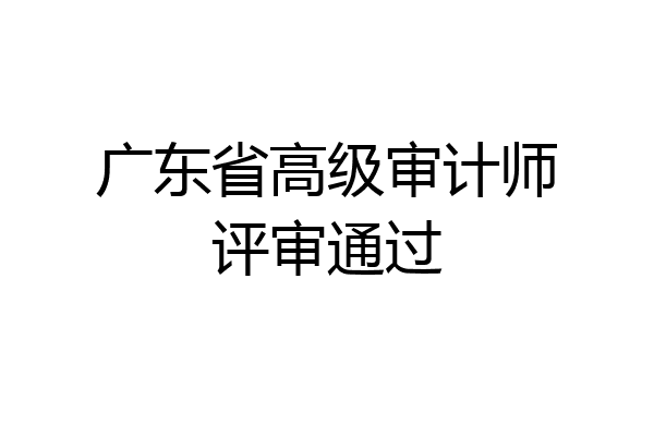 广东省高级审计师评审通过