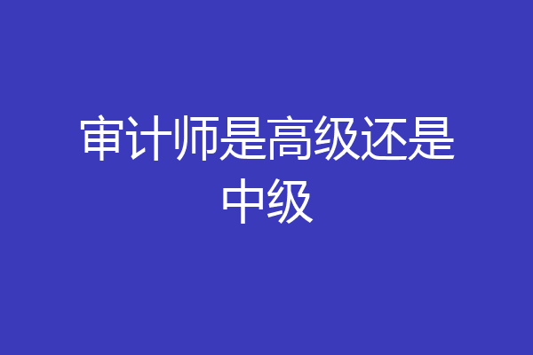 审计师是高级还是中级