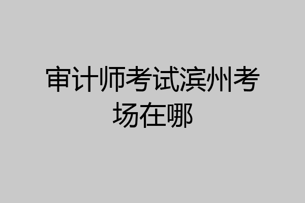 审计师考试滨州考场在哪
