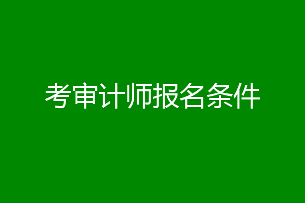 考审计师报名条件