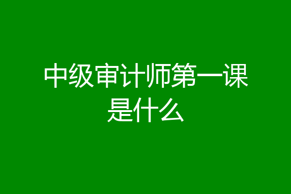 中级审计师第一课是什么