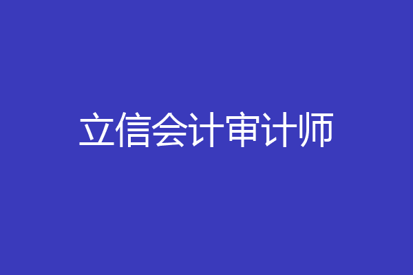 立信会计审计师