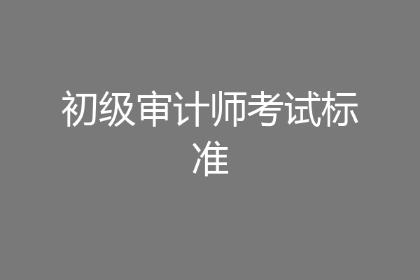 初级审计师考试标准