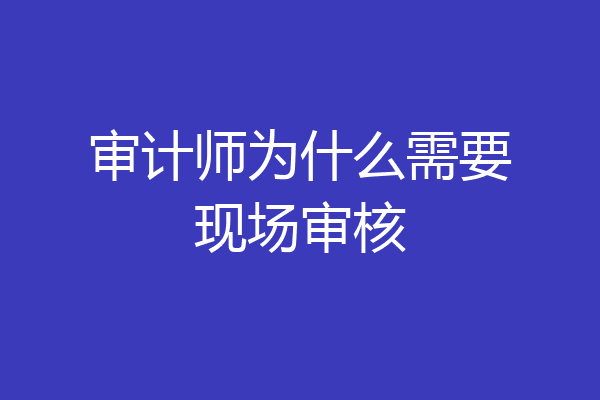 审计师为什么需要现场审核