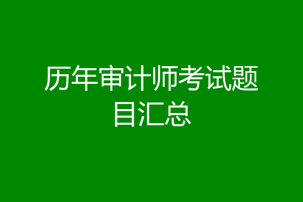历年审计师考试题目汇总