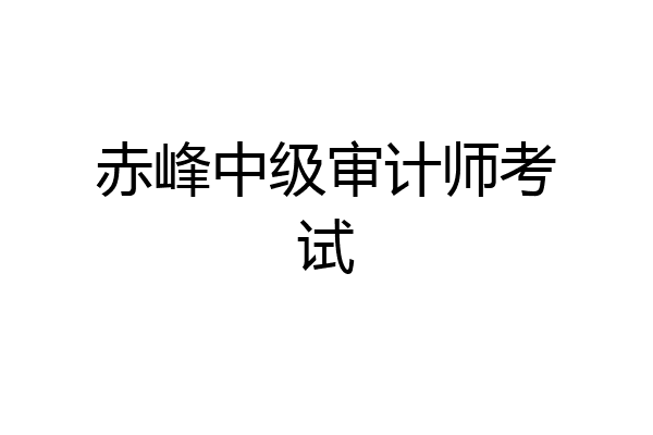 赤峰中级审计师考试