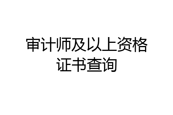 审计师及以上资格证书查询