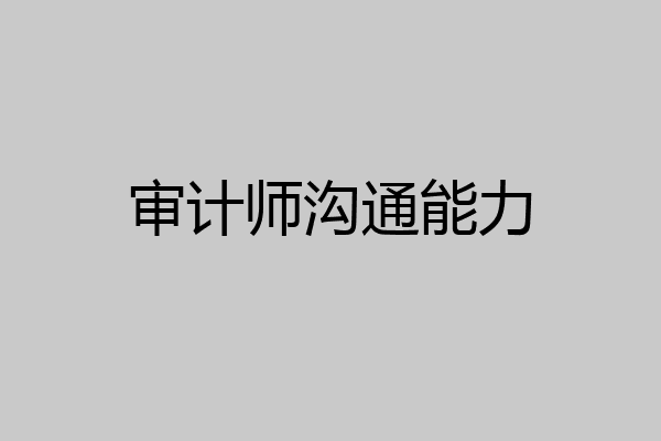 审计师沟通能力