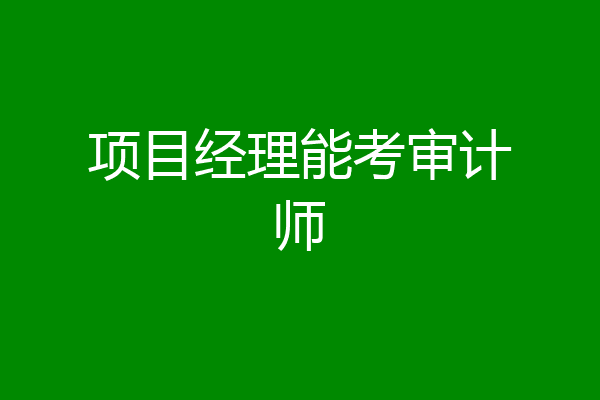 项目经理能考审计师