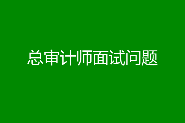 总审计师面试问题