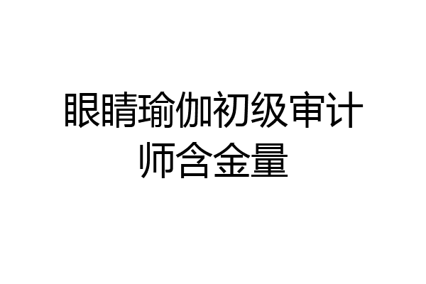 眼睛瑜伽初级审计师含金量