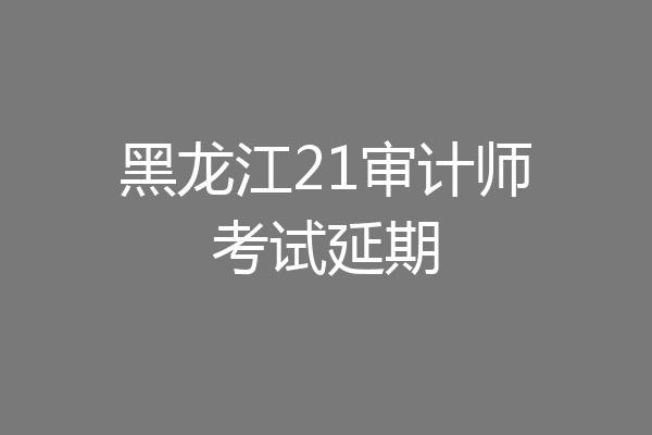黑龙江21审计师考试延期