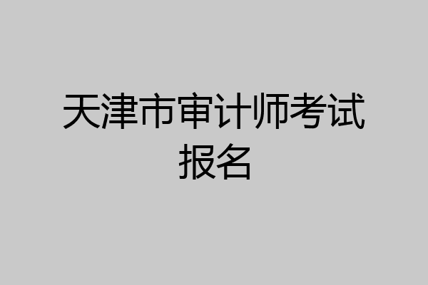 天津市审计师考试报名