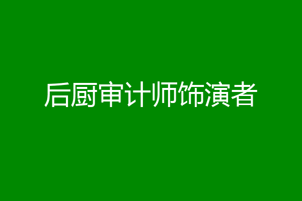 后厨审计师饰演者