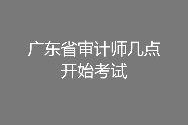 广东省审计师几点开始考试