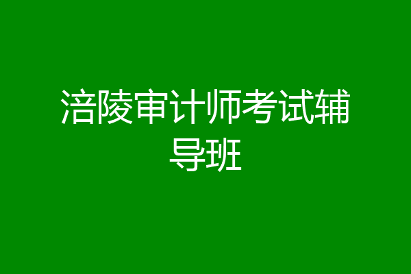 涪陵审计师考试辅导班