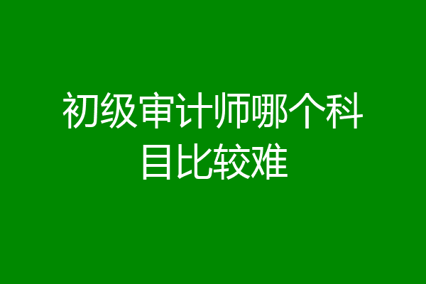 初级审计师哪个科目比较难