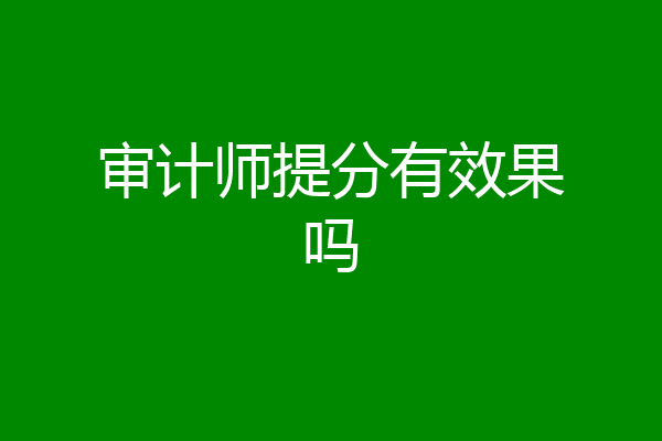 审计师提分有效果吗
