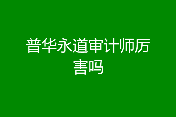 普华永道审计师厉害吗