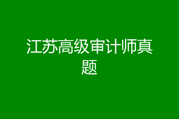 江苏高级审计师真题