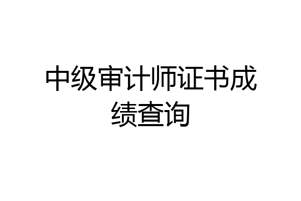 中级审计师证书成绩查询